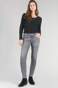 Femme Le Temps des Cerises Coupe Skinny-Eylau Power Skinny 7/8Eme Jeans Destroy Gris N°2