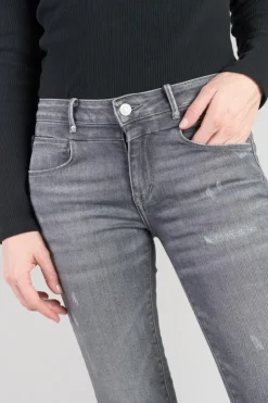 Femme Le Temps des Cerises Coupe Skinny-Eylau Power Skinny 7/8Eme Jeans Destroy Gris N°2