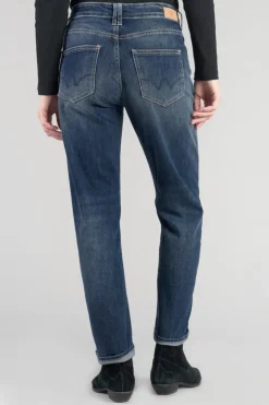 Femme Le Temps des Cerises Coupe Mom-Fafa 400/18 Mom Taille Haute 7/8Eme Jeans Destroy Bleu N°3