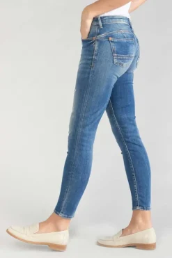 Femme Le Temps des Cerises Coupe Slim-Fino Pulp Slim 7/8Eme Jeans Destroy Bleu N°3