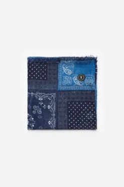 Homme Le Temps des Cerises Écharpes & Foulards-Foulard Brite A Motif Cachemire Bleu
