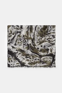 Femme Le Temps des Cerises Écharpes & Foulards-Foulard Jadida Kaki