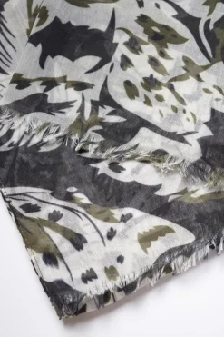 Femme Le Temps des Cerises Écharpes & Foulards-Foulard Jadida Kaki