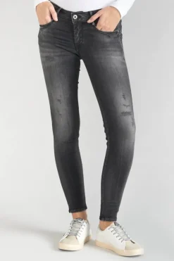 Femme Le Temps des Cerises Coupe Slim-Geos Pulp Slim 7/8Eme Jeans Destroy Noir N°1