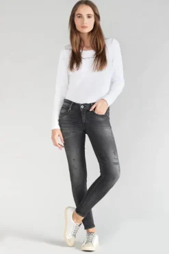 Femme Le Temps des Cerises Coupe Slim-Geos Pulp Slim 7/8Eme Jeans Destroy Noir N°1