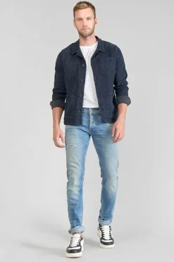 Homme Le Temps des Cerises Coupe Adjusted-Ginier 700/11 Adjusted Jeans Destroy Bleu N°4
