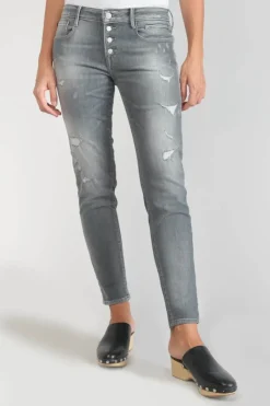 Femme Le Temps des Cerises Coupe Skinny-Goudes Power Skinny 7/8Eme Jeans Destroy Gris N°3