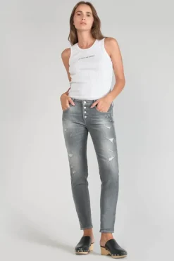 Femme Le Temps des Cerises Coupe Skinny-Goudes Power Skinny 7/8Eme Jeans Destroy Gris N°3