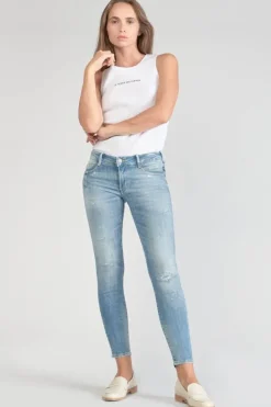 Femme Le Temps des Cerises Coupe Slim-Jako Pulp Slim 7/8Eme Jeans Destroy Bleu N°4
