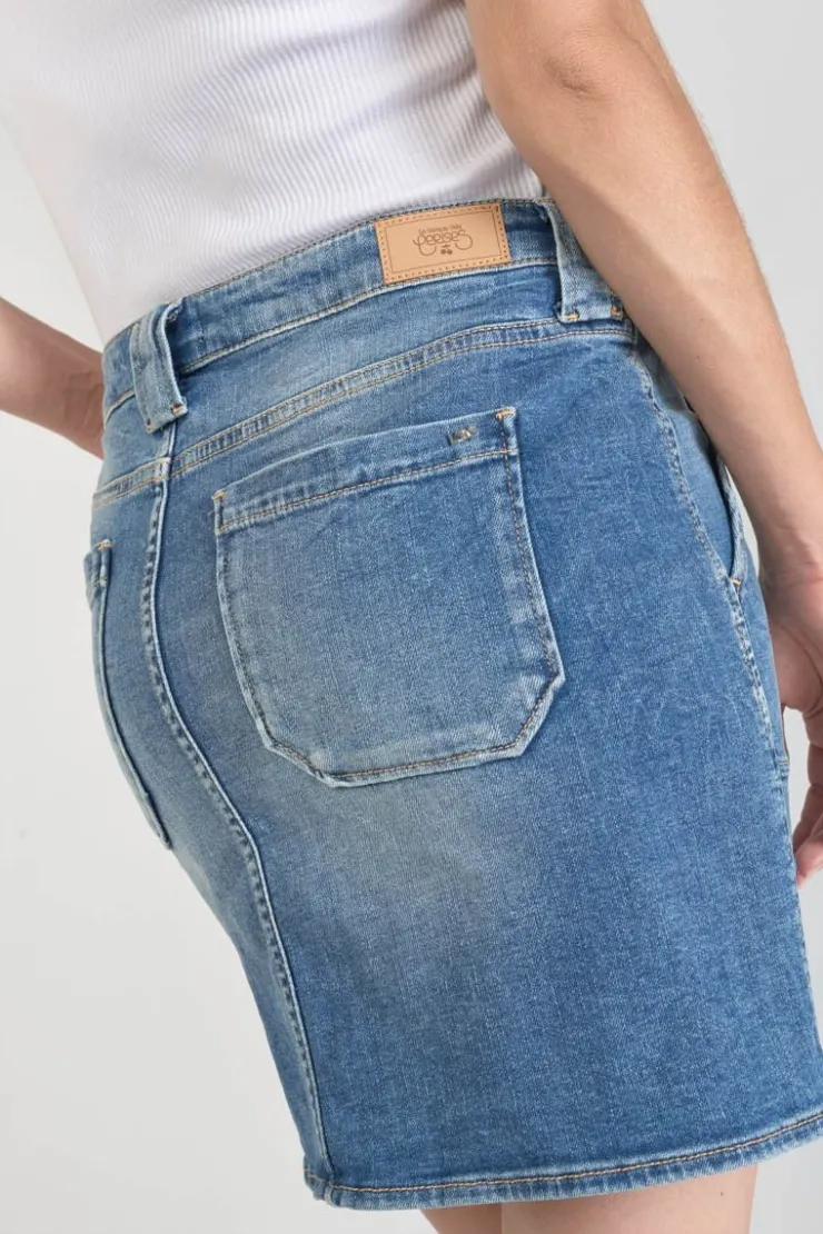 Femme Le Temps des Cerises Jupes & Shorts-Jupe Cary En Jeans Bleu Delave