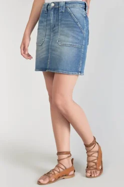 Femme Le Temps des Cerises Jupes & Shorts-Jupe Cary En Jeans Bleu Delave
