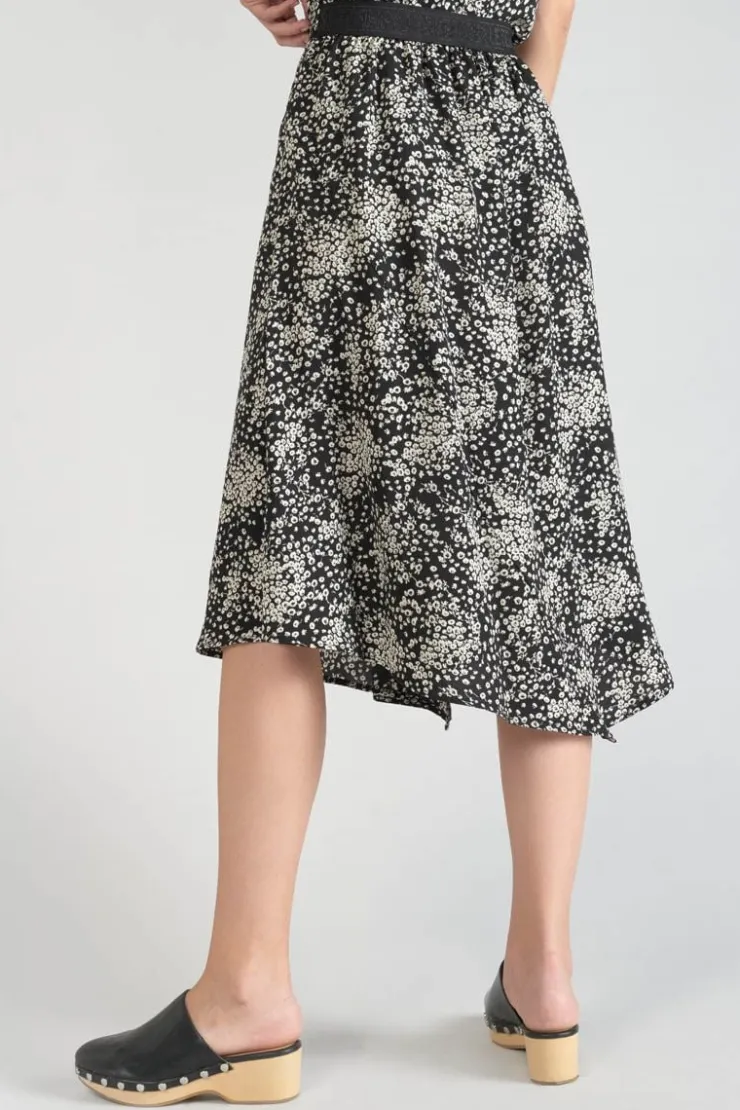 Femme Le Temps des Cerises Shorts & Jupes-Jupe Longue Cassand A Motif Fleuri Noir Et Blanc