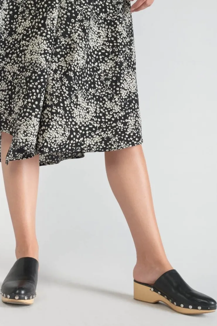 Femme Le Temps des Cerises Shorts & Jupes-Jupe Longue Cassand A Motif Fleuri Noir Et Blanc