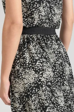 Femme Le Temps des Cerises Shorts & Jupes-Jupe Longue Cassand A Motif Fleuri Noir Et Blanc