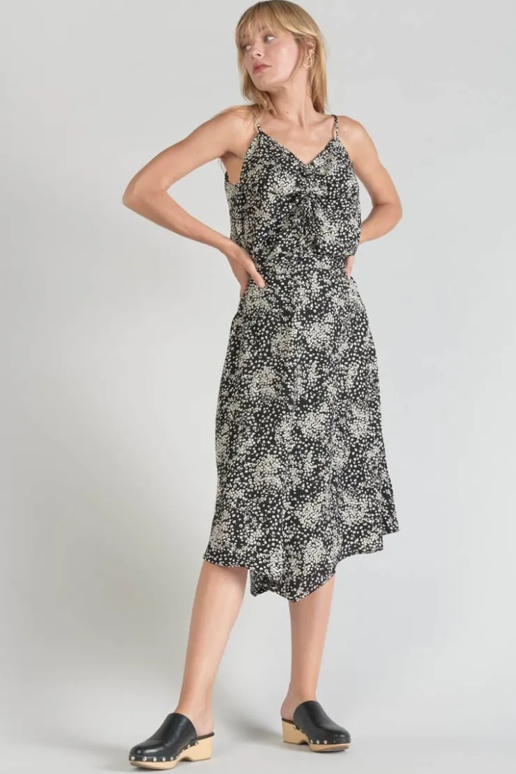 Femme Le Temps des Cerises Shorts & Jupes-Jupe Longue Cassand A Motif Fleuri Noir Et Blanc