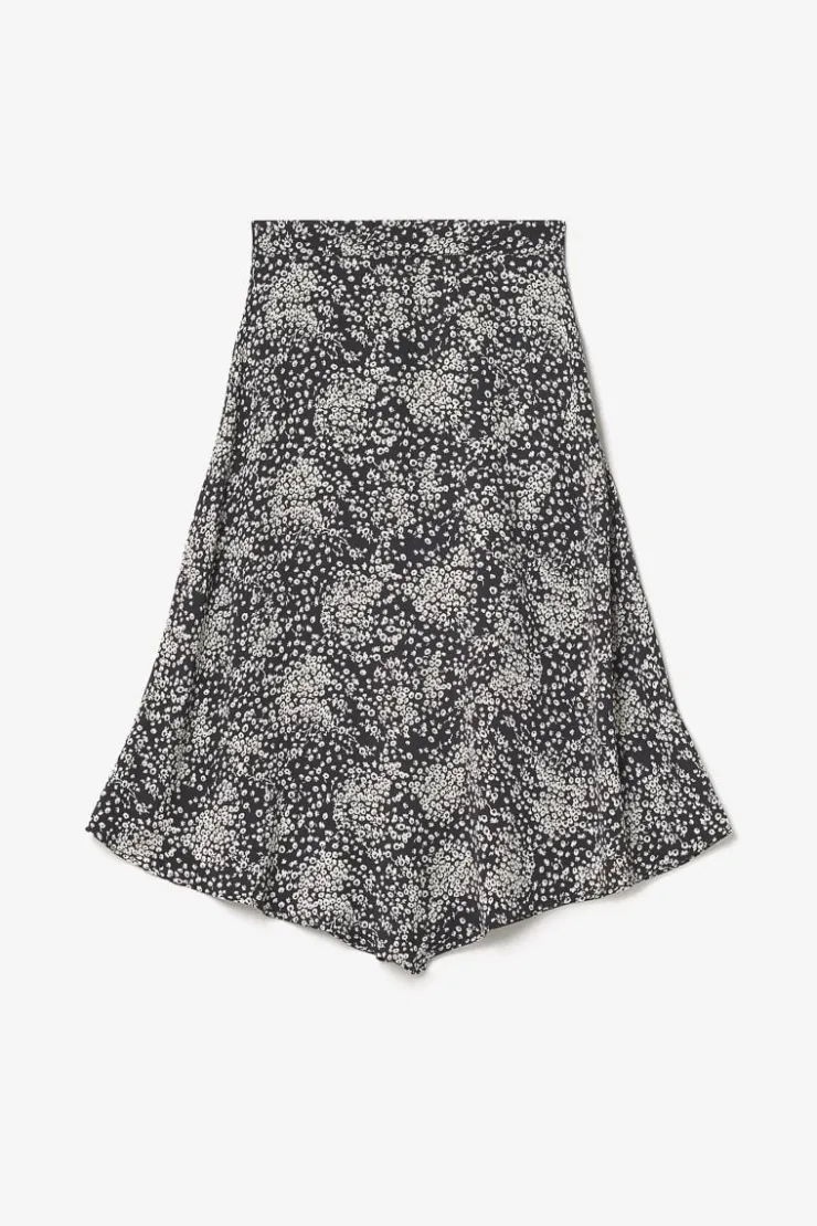 Femme Le Temps des Cerises Shorts & Jupes-Jupe Longue Cassand A Motif Fleuri Noir Et Blanc