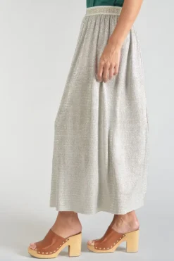 Femme Le Temps des Cerises Shorts & Jupes-Jupe Longue Latoba Argentee