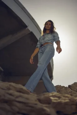 Femme Le Temps des Cerises Coupe Flare / Bootcut-Kadi Flare Jeans Bleu N°5