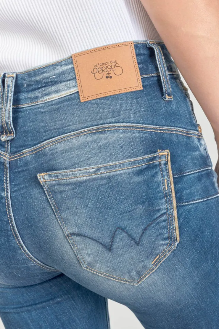 Femme Le Temps des Cerises Coupe Slim-Lump Pulp Slim Taille Haute 7/8Eme Jeans Bleu N°3