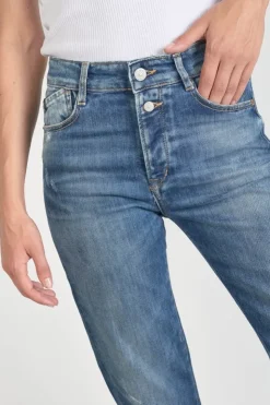 Femme Le Temps des Cerises Coupe Regular-Luxe 400/19 Mom Taille Haute Jeans Destroy Bleu N°2