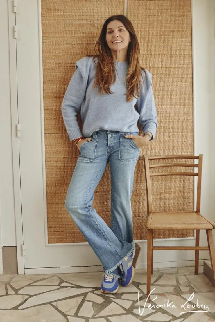 Femme Le Temps des Cerises Coupe Flare / Bootcut-Marcel Flare By Veronika Loubry Jeans Bleu N°4