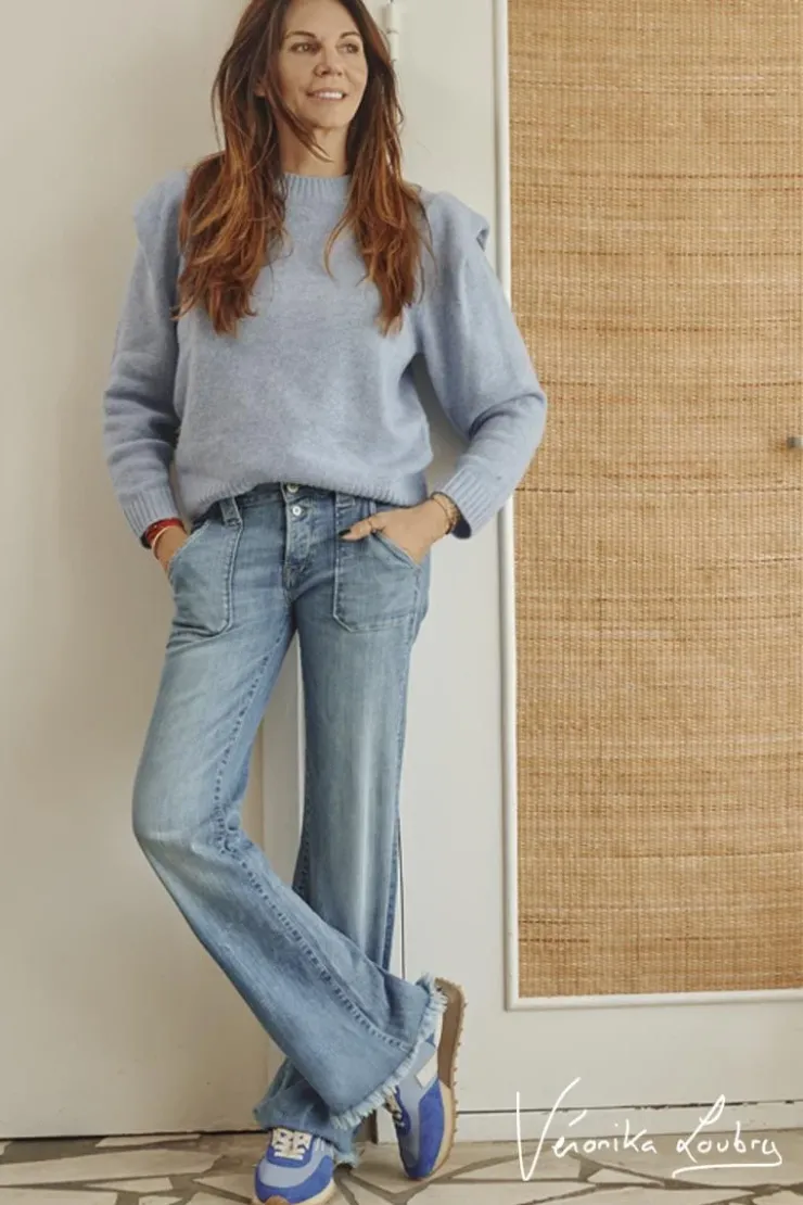 Femme Le Temps des Cerises Coupe Flare / Bootcut-Marcel Flare By Veronika Loubry Jeans Bleu N°4