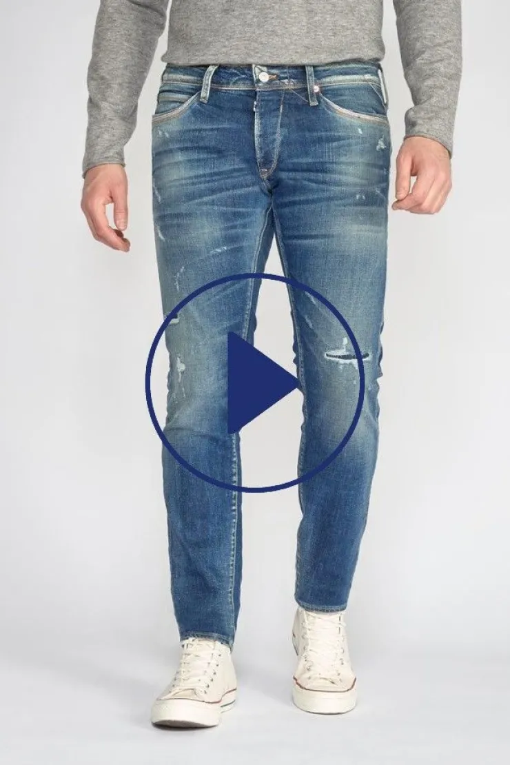 Homme Le Temps des Cerises Coupe Adjusted-Marvin 700/11 Adjusted Jeans Destroy Vintage Bleu N°2