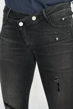 Femme Le Temps des Cerises Coupe Slim-Meteors Pulp Slim 7/8Eme Jeans Noir N°1