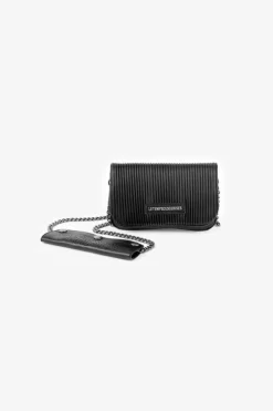 Femme Le Temps des Cerises Sacs & Portefeuilles-Mini Sac A Bandouliere Jade Noir Plisse