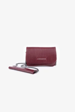 Femme Le Temps des Cerises Sacs & Portefeuilles-Mini Sac A Bandouliere Jade Bordeaux Plisse