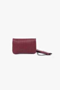 Femme Le Temps des Cerises Sacs & Portefeuilles-Mini Sac A Bandouliere Jade Bordeaux Plisse