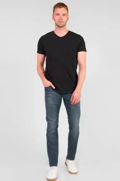 Homme Le Temps des Cerises Coupe Adjusted-Musset 700/11 Adjusted Jeans Enduit Bleu-Noir N°3