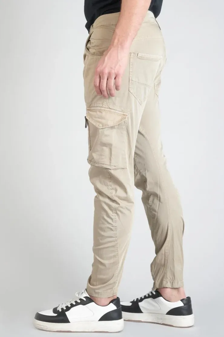 Homme Le Temps des Cerises Pantalons & Chinos-Pantalon Cargo Alban Beige