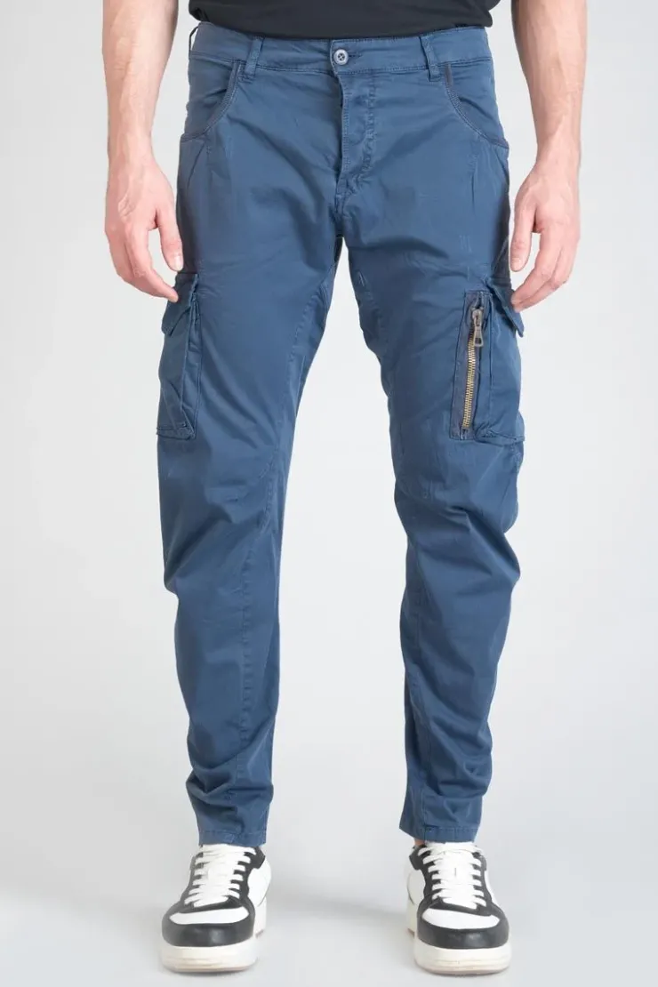 Homme Le Temps des Cerises Pantalons & Chinos-Pantalon Cargo Alban Bleu