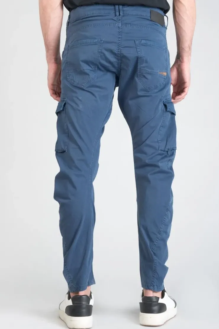 Homme Le Temps des Cerises Pantalons & Chinos-Pantalon Cargo Alban Bleu