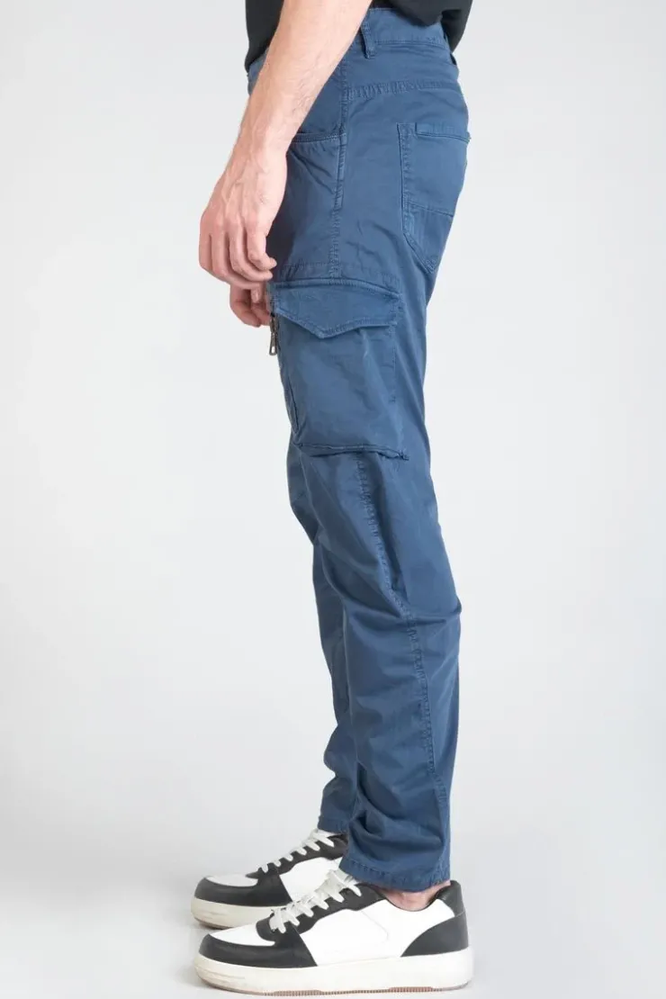 Homme Le Temps des Cerises Pantalons & Chinos-Pantalon Cargo Alban Bleu