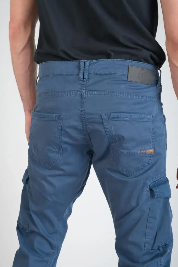 Homme Le Temps des Cerises Pantalons & Chinos-Pantalon Cargo Alban Bleu