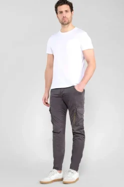 Homme Le Temps des Cerises Pantalons & Chinos-Pantalon Cargo Alban Gris