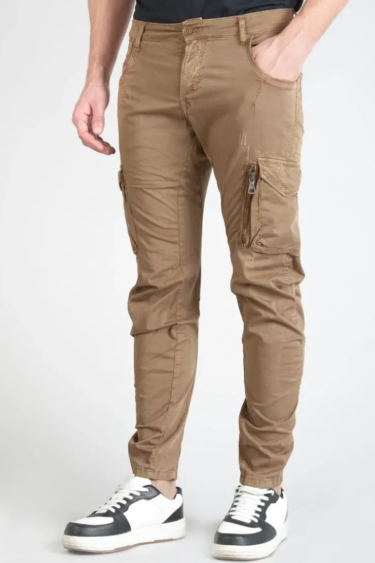 Homme Le Temps des Cerises Pantalons & Chinos-Pantalon Cargo Alban Marron