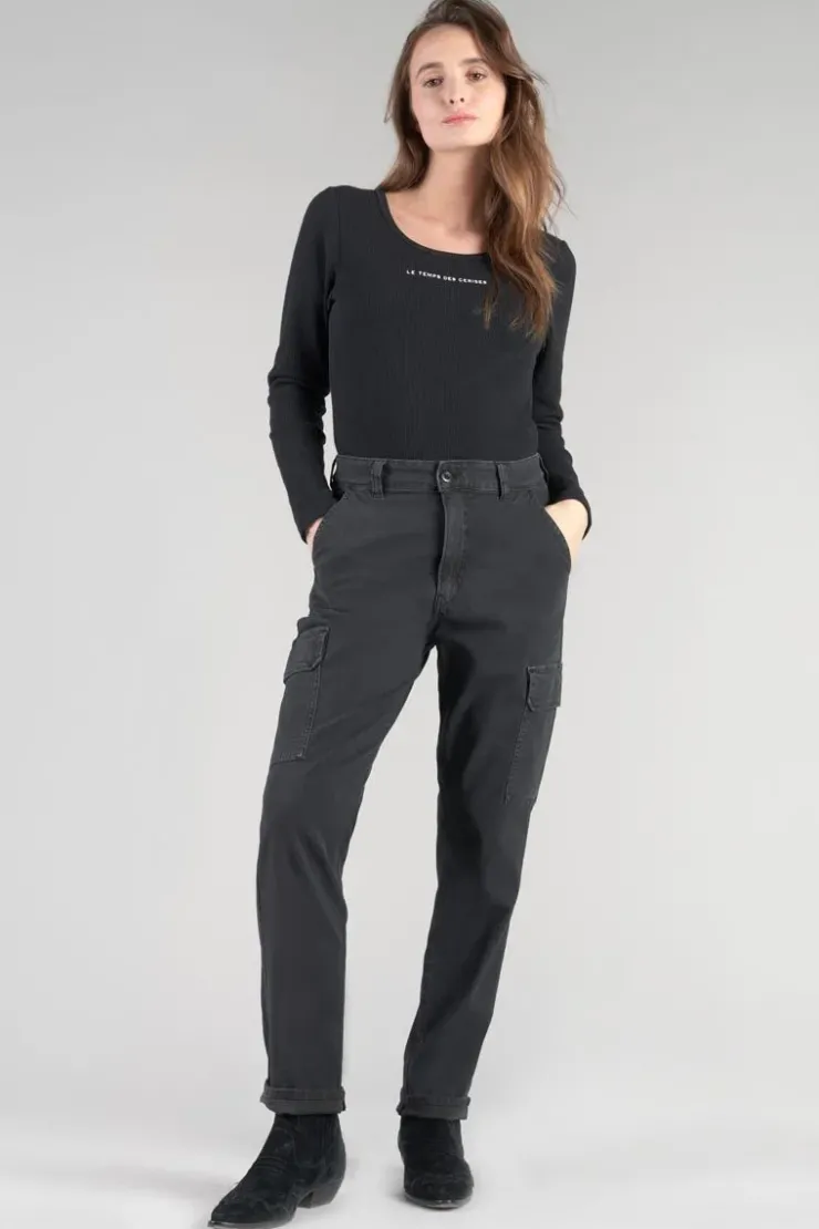 Femme Le Temps des Cerises Pantalons & Chinos-Pantalon Cargo Castellas Noir