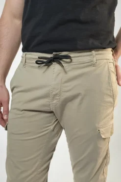 Homme Le Temps des Cerises Pantalons & Chinos-Pantalon Cargo Vedje Beige Sable