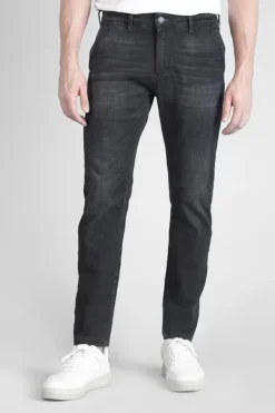 Homme Le Temps des Cerises Coupe Regular Confort-Pantalon Chino Dejean En Jeans Noir Delave