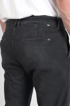 Homme Le Temps des Cerises Coupe Regular Confort-Pantalon Chino Dejean En Jeans Noir Delave