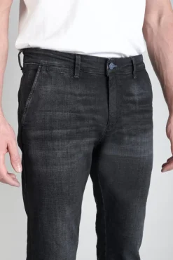 Homme Le Temps des Cerises Coupe Regular Confort-Pantalon Chino Dejean En Jeans Noir Delave