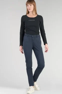 Femme Le Temps des Cerises Pantalons & Chinos-Pantalon Chino Dyli4 Bleu Nuit