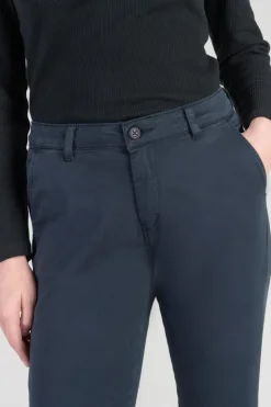 Femme Le Temps des Cerises Pantalons & Chinos-Pantalon Chino Dyli4 Bleu Nuit