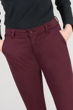Femme Le Temps des Cerises Pantalons & Chinos-Pantalon Chino Dyli4 Lie De Vin