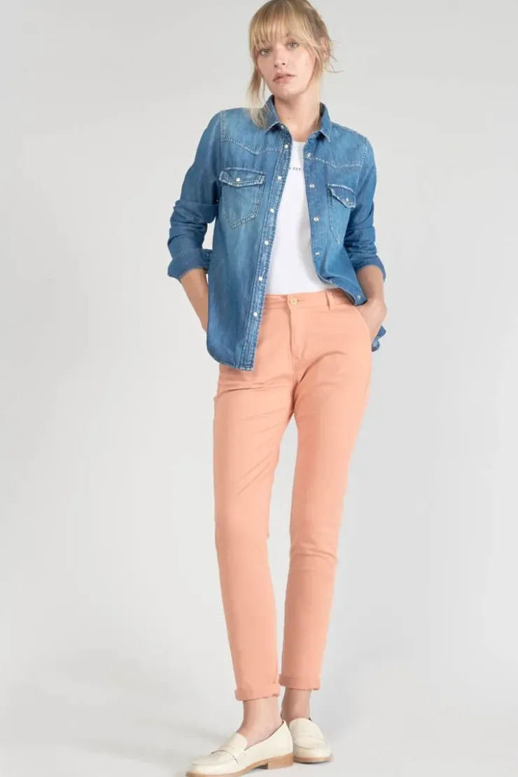 Femme Le Temps des Cerises Pantalons & Chinos-Pantalon Chino Dyli3 Peche
