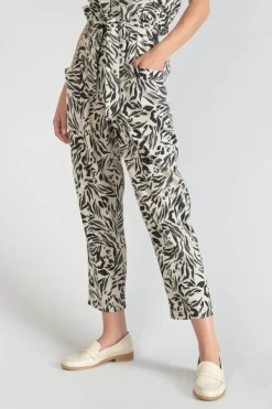 Femme Le Temps des Cerises Pantalons & Chinos-Pantalon En Lin Melange Rida A Motif Animalier