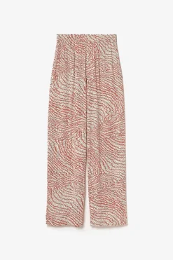 Femme Le Temps des Cerises Pantalons & Chinos-Pantalon Fluide Yesa A Motif Orange Et Noir